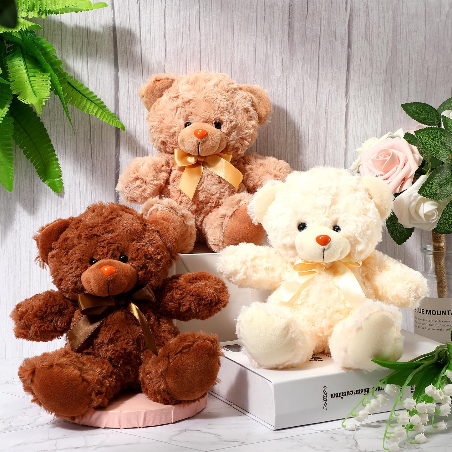 Civaner 9 Packs 8 Inch Valentine'S Day Bear Stuffed Animals Bulk In 9 Colors Plush Bears Doll Toys For Graduation Birthday Weddi