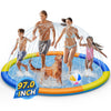 Splash Pad Sprinkler For Kids, 97'' Extra Large Non-Slip Baby Play Mat - 4 Colors, Dog Pool Toys, Toddler Outdoor Toys For Ages
