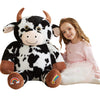 EARTHSOUND Giant Cow Plush Toy - Jumbo 30" Black and White Soft Stuffed Animal, Model 2236529, Perfect Gift for Kids