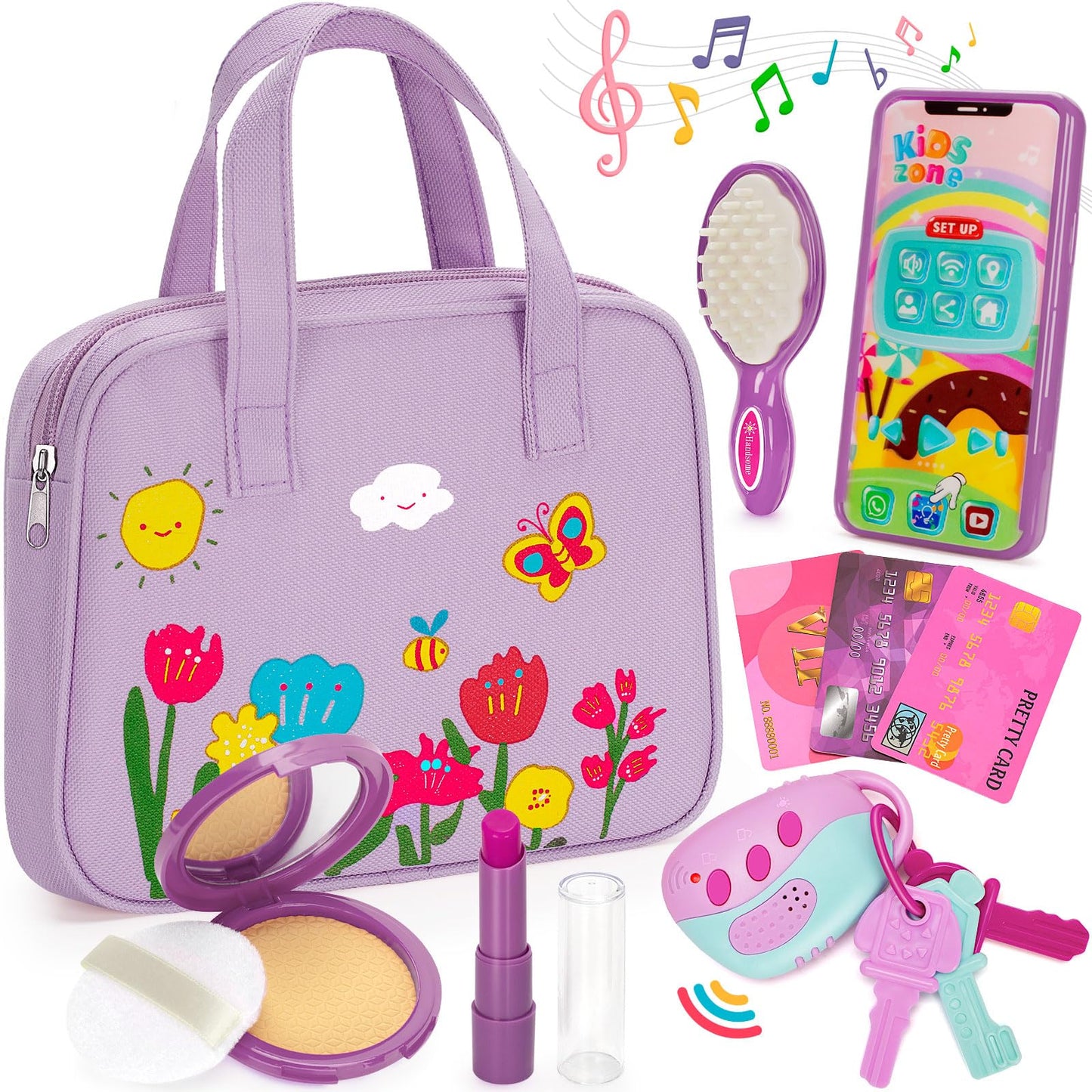Officygnet Toy For Girls 1 2 3 Years Old, Toddler Purse Girl Toys With Pretend Makeup Kit, Pretend Princess Play Purse Toys For