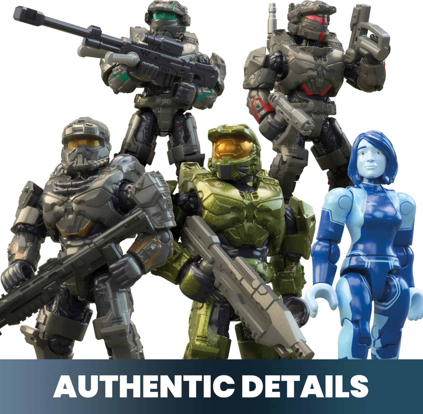 Mega Halo The Series Vehicle Building Toys Set, Fleetcom Warthog Atv With 469 Pieces, 5 Micro Action Figures, Poseable Articulation, Kids And Fans