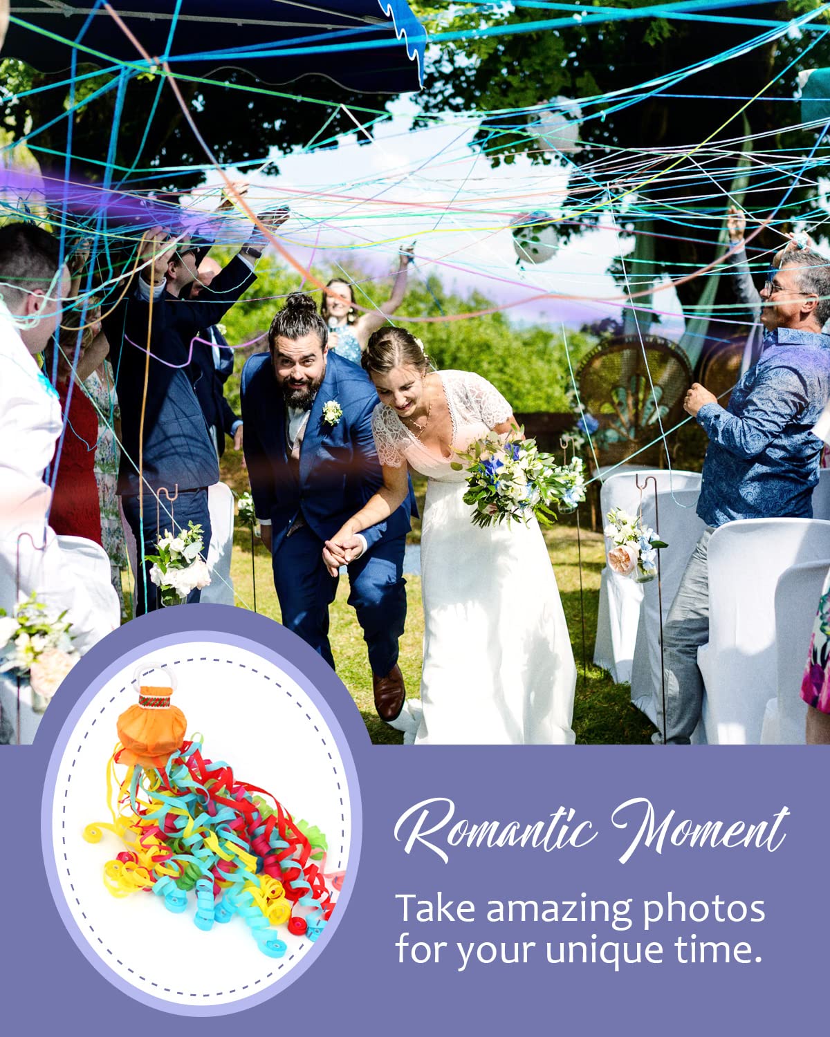 BATTIFE 10Pack Streamers Poppers - Colorful Hand Throw Confetti Poppers, No Mess Paper Crackers for Birthday Wedding Party Celeb