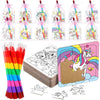 Fullhawl 12 Sets Unicorn Puzzles Rainbow Color Your Own Puzzles DIY Jigsaw Crafts with 12 Stackable Crayons and 12 Bags for Pastel Macarons Theme Gifts Birthday Party Supplies(12 Unicorn)