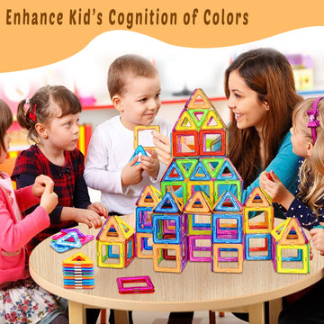 HQXBNBY Magnetic Tiles Building Blocks Set - 40PCS Multicolor STEM Toys for Kids 3+ Years - Educational Gift for Boys & Girls