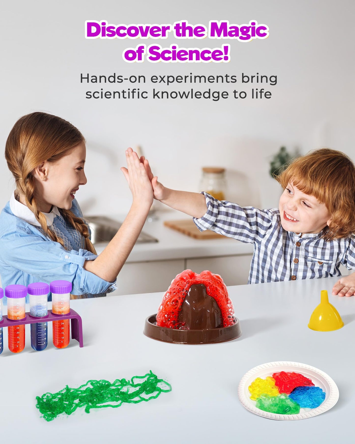 80+ Science Experiment Kit For Kids Ages 5-6-7-8, Stem Learning And Educational Toys, First Science Kit For Boys Girl Birthday G