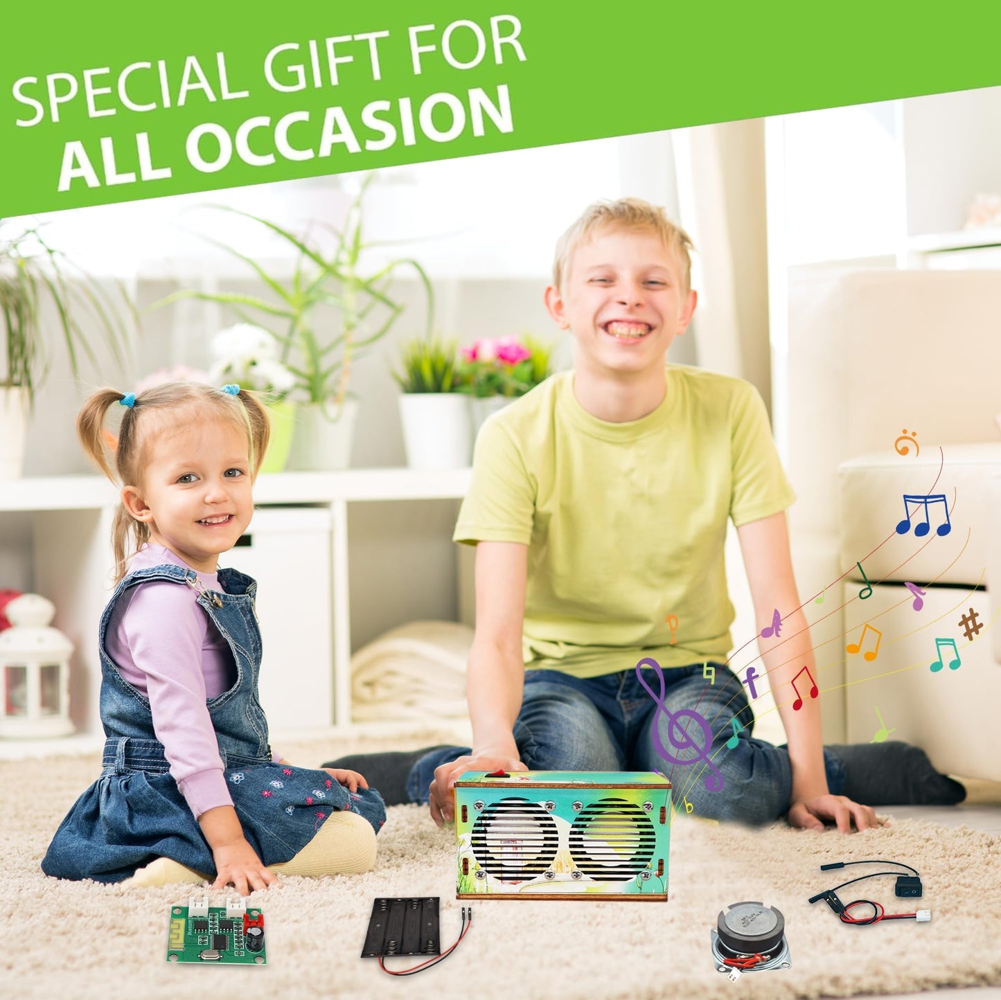 Diy Bluetooth Speaker Kit, Stem Projects For Kids Ages 8-12, Science Kits For Kids Age 12-14, Stem Kits For Kids Ages 10-12-14-16, Gifts For 9 10 11 12 13 14 15 16 Year Old Boys Teens (Green)