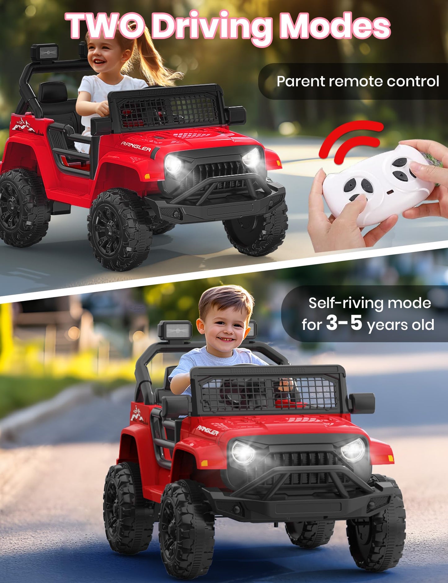 Ride On Truck Car 12V Kids Electric Vehicles W/Parent Remote Control, Battery Powered Toy Suv Truck W/Safety Belt,Forward And Re