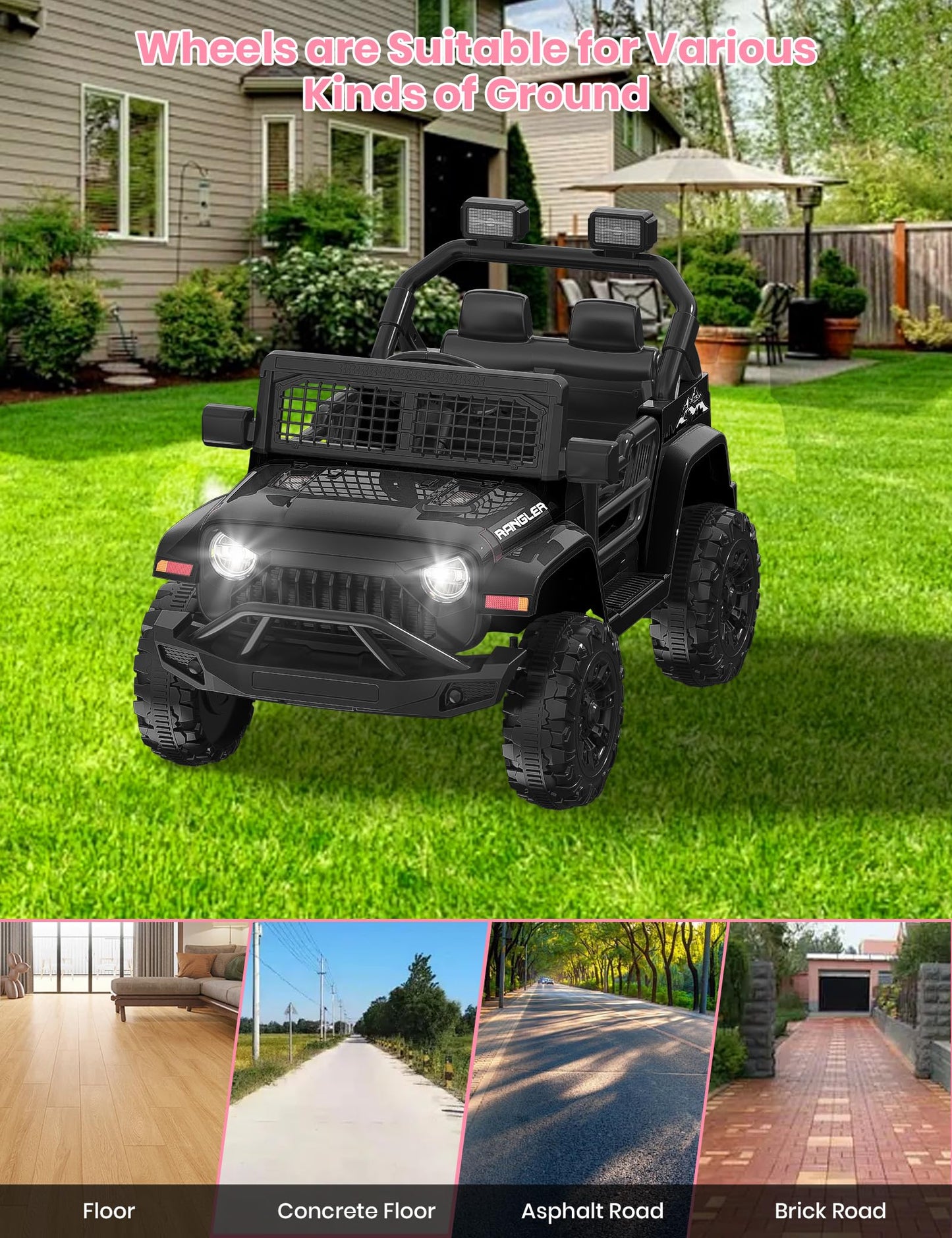 Ride On Truck Car 12V Kids Electric Vehicles W/Parent Remote Control, Children Ride On Suv Toy W/Safety Belt,Forward And Reverse