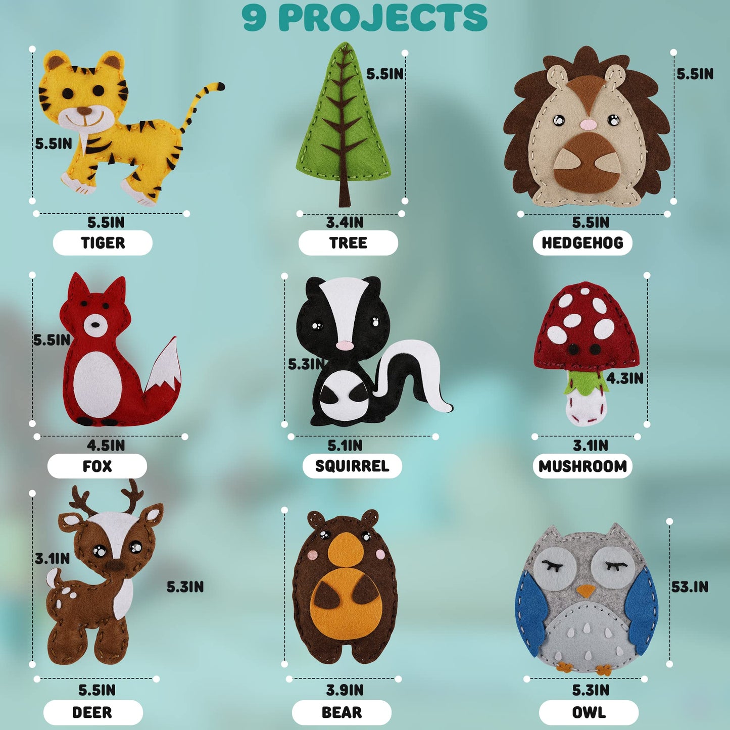 Momotoys Sewing Kit For Kids, Fun & Educational Woodland Animals Sew Craft Set For Boys And Girls Ages 8-12, Complete Beginner S