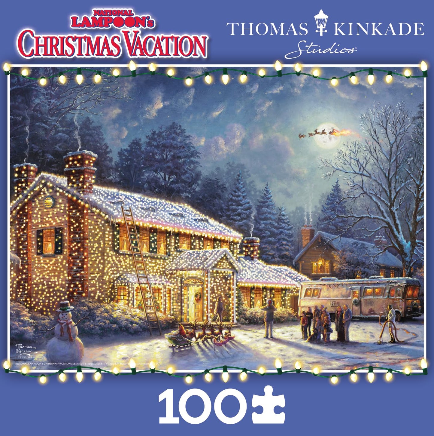 Buffalo Games - Thomas Kinkade - National Lampoon'S Christmas Vacation - 100 Piece Jigsaw Puzzle For Families -Challenging Puzzl