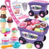 G.C Ice Cream Toys for Kids Toddlers 3-5, 42pcs Ice Cream Cart with Storage Trolley Pretend Play Food, Stack Scoop Serve Sweet T