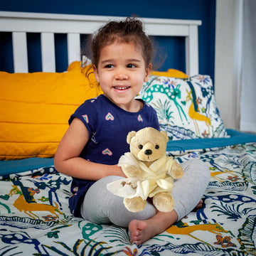 Tonsillectomy Gift Get Well Soon Teddy Bear With Goodbye Tonsils Children'S Book Gift Set, Kids Tonsillectomy Recovery - White Robe