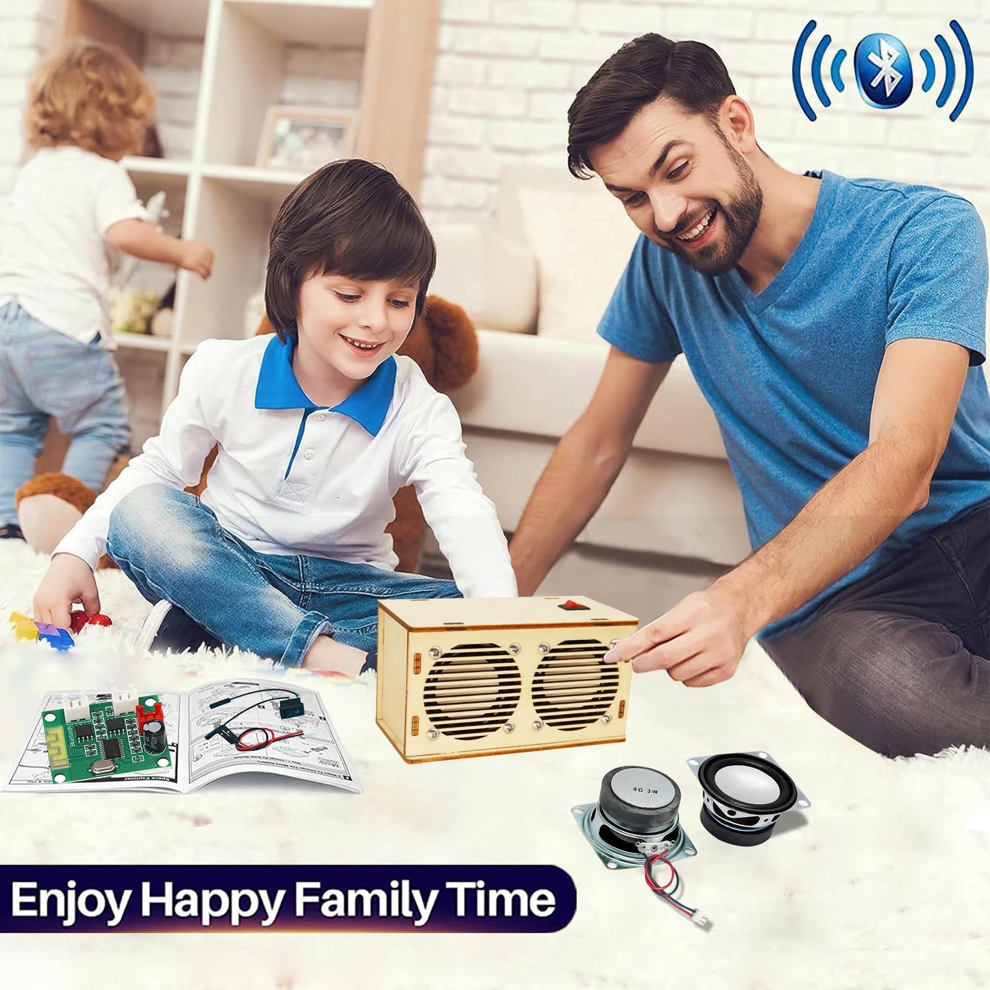 Diy Bluetooth Speaker Kit, Stem Projects For Kids Ages 8-12, Science Kits For Kids Age 12-14, Stem Kits For Kids Ages 10-12-14-16, Gifts For 9 10 11 12 13 14 15 16 Year Old Boys Teens (Wood)