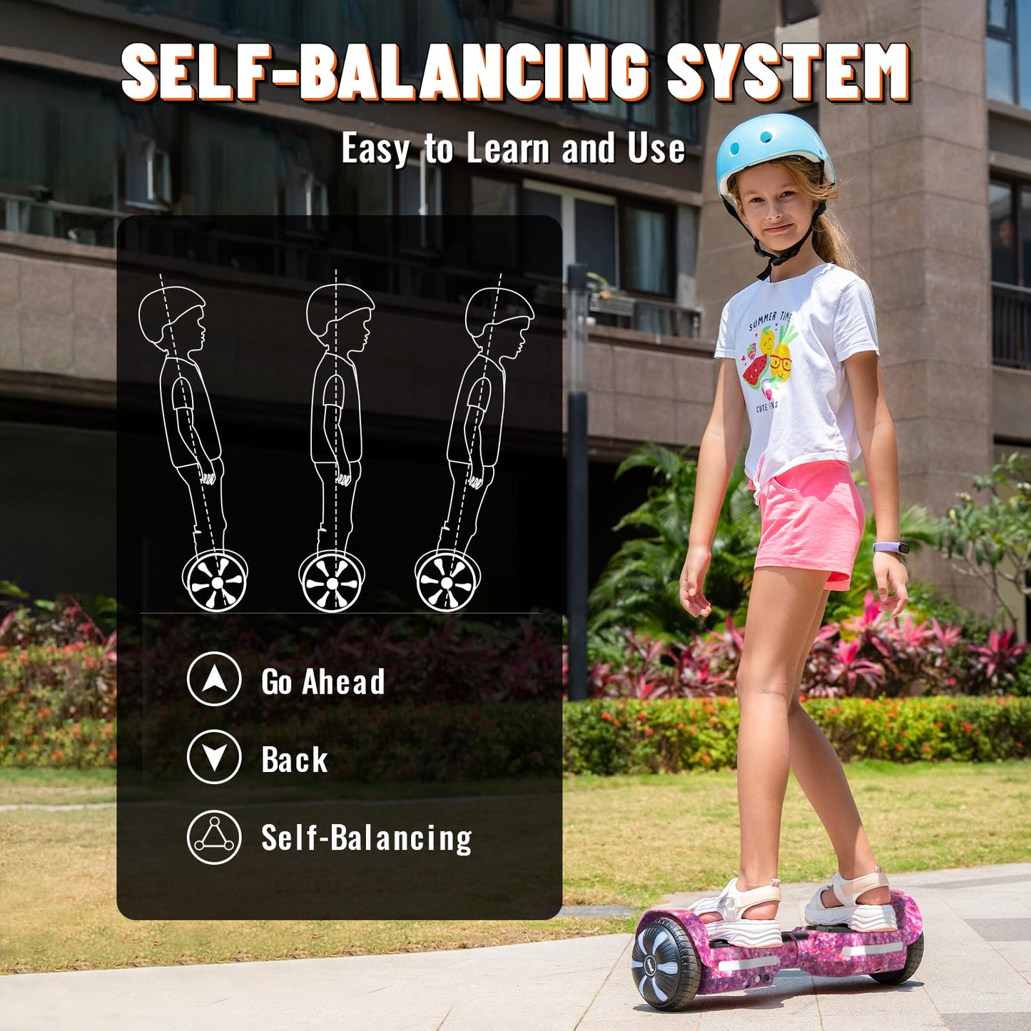 Simate Scooter, Bluetooth Speakers And Led Light-Up Wheels, App Control, Dual 250W Motors, 8.5 Mph Max Speed & 8.5 Miles Max Ran