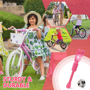 Leichten Kids Bike Kickstand For 14 Inch Wheel Children'S Bicycle Single-Side Kick Stand Rear Mount Bikes Support Racks Red