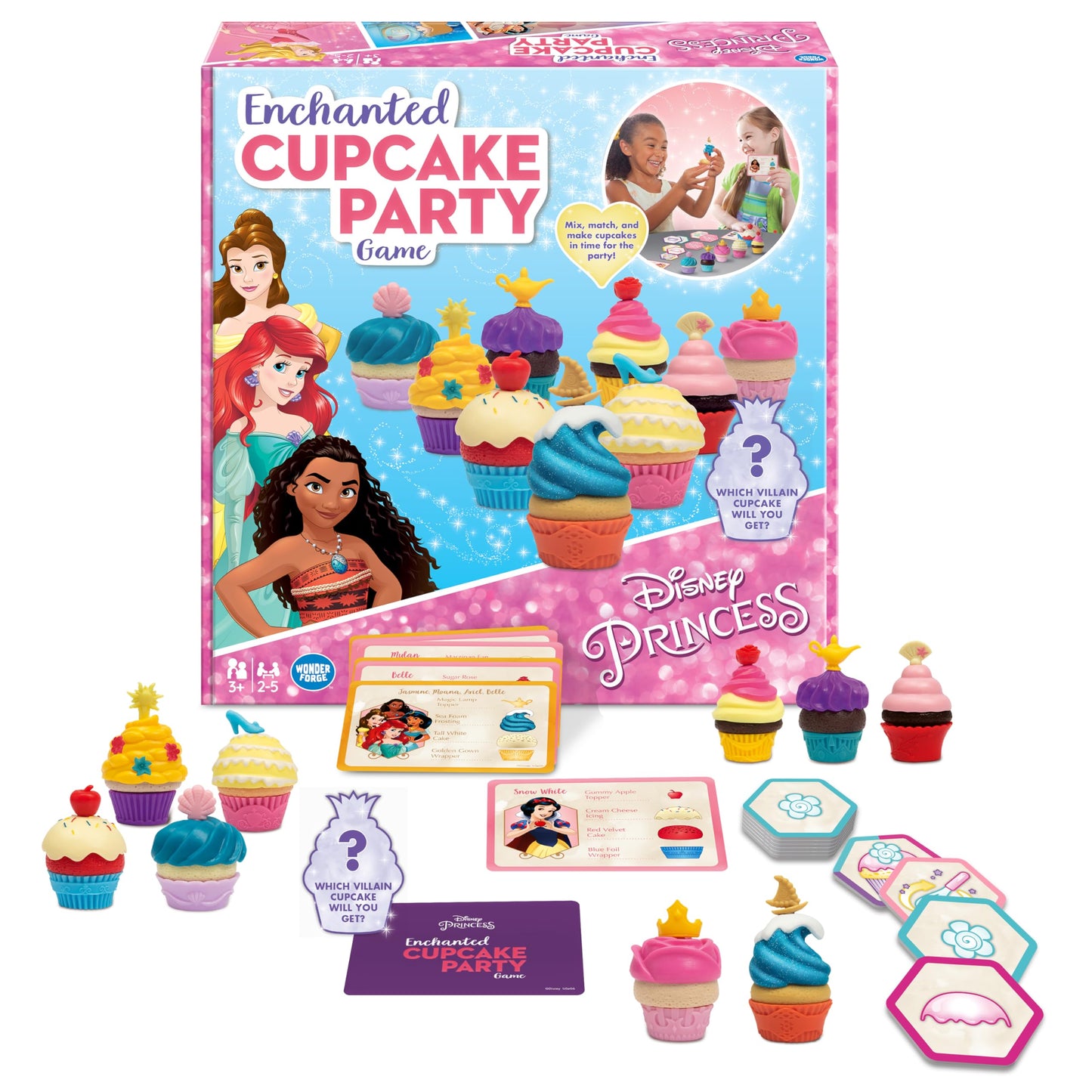 Wonder Forge Disney Princess Enchanted Cupcake Party Game - Exciting Matching Game | Fun For Kids & Adults | Ideal For Disney Princesses Enthusiasts | Two Game Modes | Gaming Experience