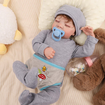 Jirachi Realistic Reborn Baby Dolls Boy -18 Inch Sleeping Newborn Real Baby Doll Full Vinyl Body Anatomically Correct Lifelike Reborn Baby With Toy Accessories For Girls Boys Age 3+