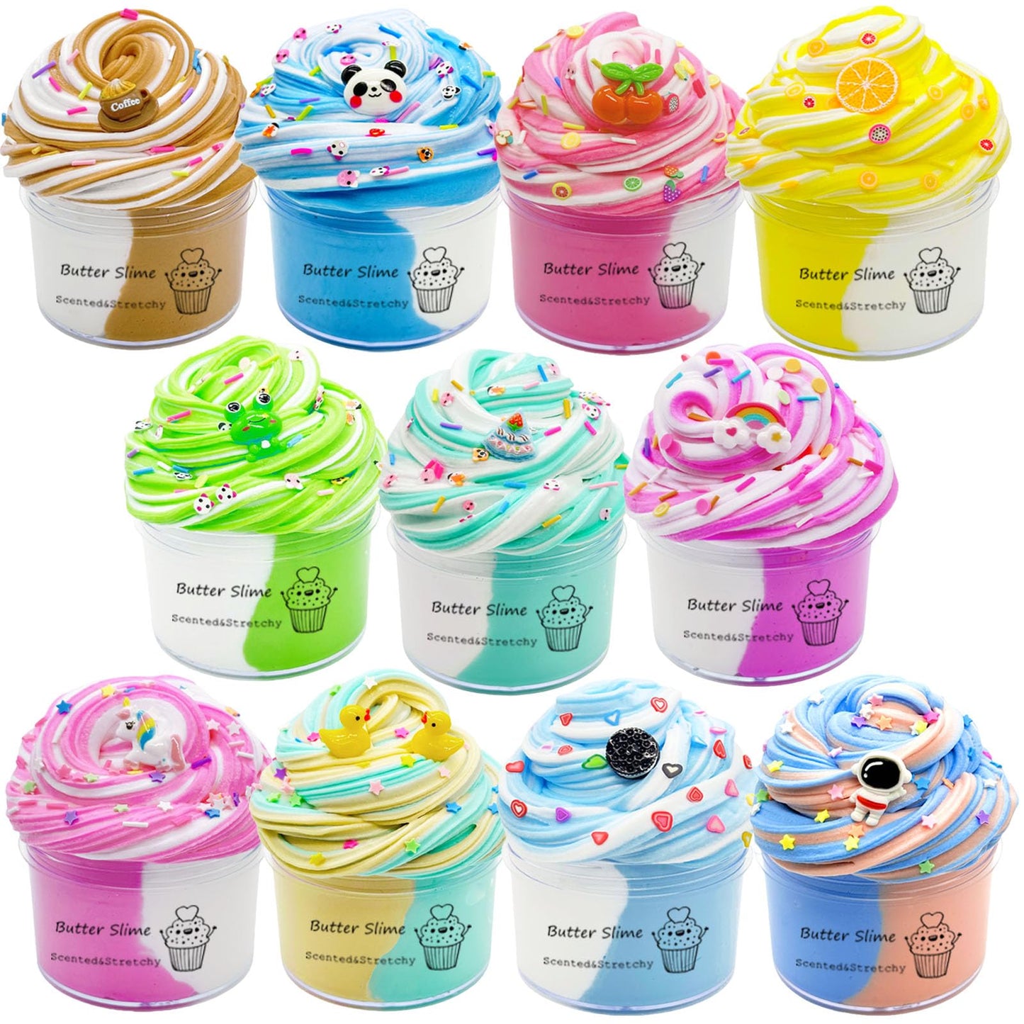 Gxyslm Butter Slime Kit 11Packed, Party Favors For Kids, Dual Colored, Novelty And Gag Toys For Girls And Boys, Creative Stimula