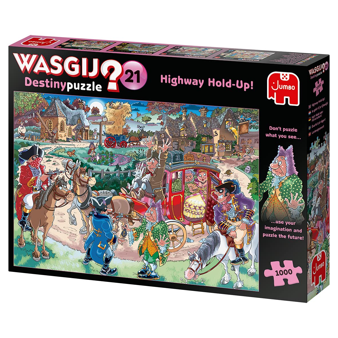 Jumbo, Wasgij, Retro Destiny 21 - Highway Hold Up!, Unique Collectable Jigsaw Puzzles For Adults, 1,000 Piece
