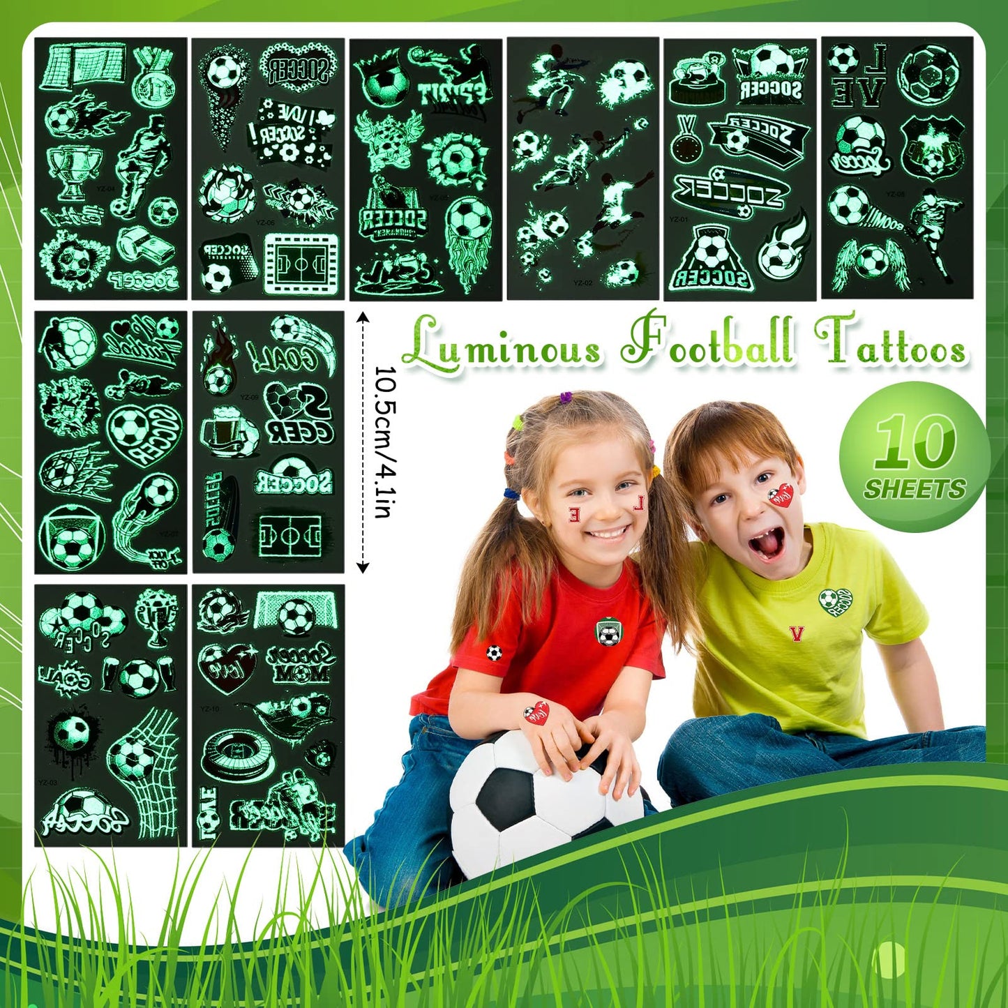 120 Pieces Soccer Party Favors Set, Soccer Goodie Bag Fillers, Soccer Toy Whistle Silicone Bracelet Luminous Tattoo Sticker Temporary Keychain For Soccer Birthday Party Supplies Decorations