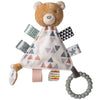 Mary Meyer Taggies Teething Toy - Portable Triangle Rattle, 6-Inch Silicone, Teddy Color, Sensory Tags