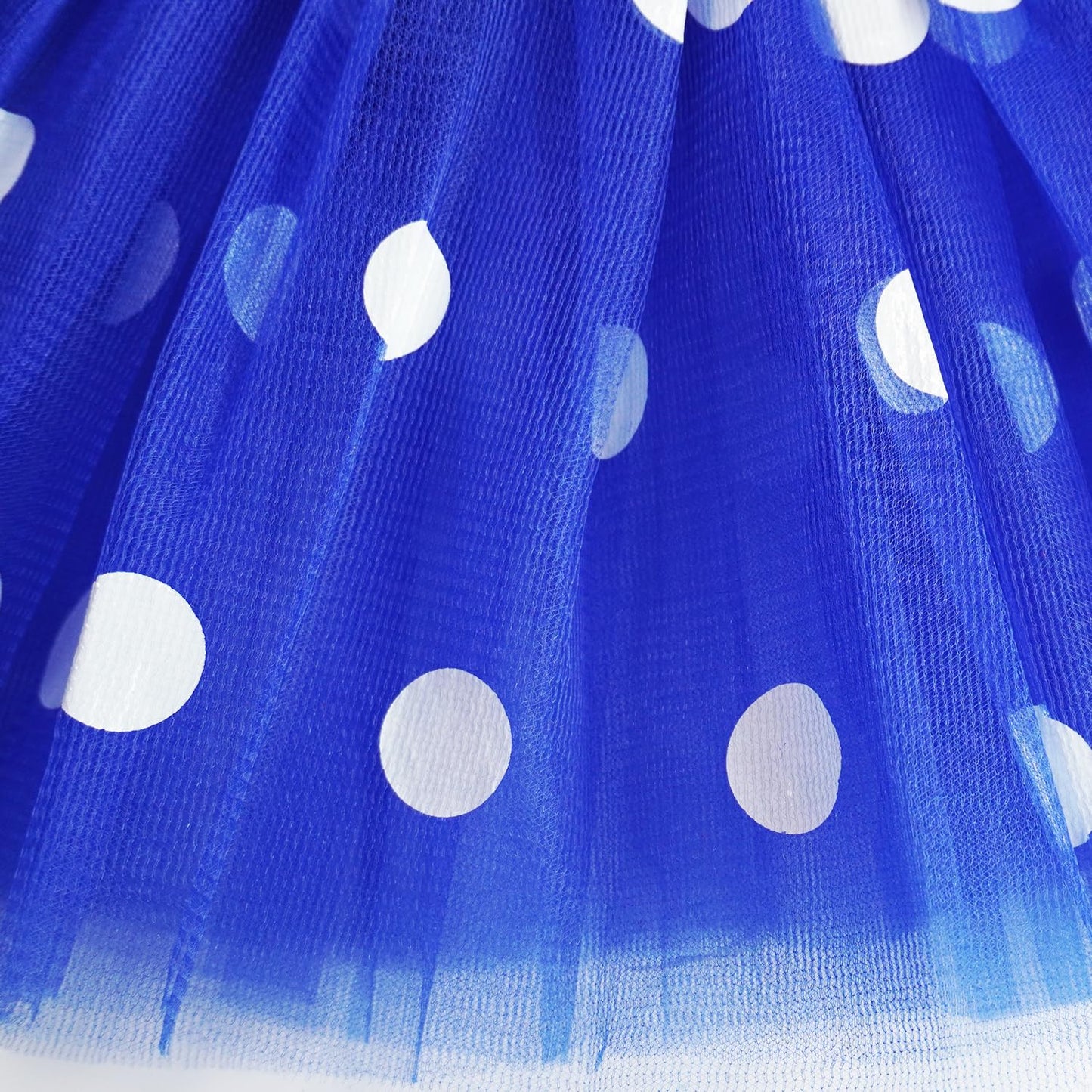 GUANGHE Girls Blue and White Polka Dot Tutu Skirt - Halloween, Christmas, Birthday Costume