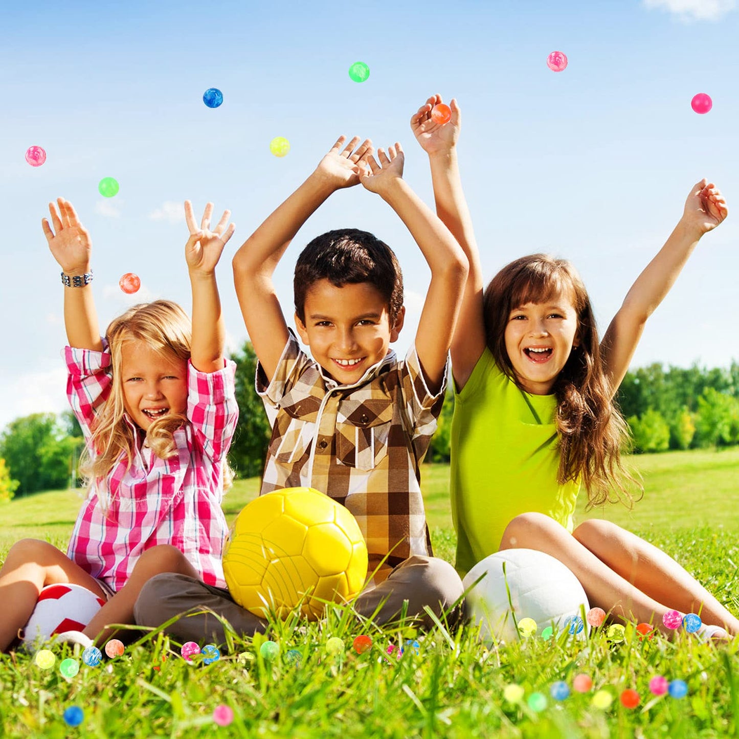 Sumind 100 Pcs Small Bouncy Balls In Bulk Rubber High Bouncing Balls For Birthday Party Favors Gift Game Prizes Vending Machines Fillers Outdoor Activities(0.78 Inch)