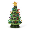Ceramic Christmas Tree - Tabletop Christmas Tree With Lights - (6.75 Inch Small Green Christmas Tree / Multicolored Lights) - Lighted Vintage Ceramic Tree