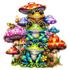 Wooden Puzzles For Adults - Unique Shaped Wooden Puzzles For Adults And Kids - Frog Family Wooden Jigsaw Puzzles - Christmas Bir