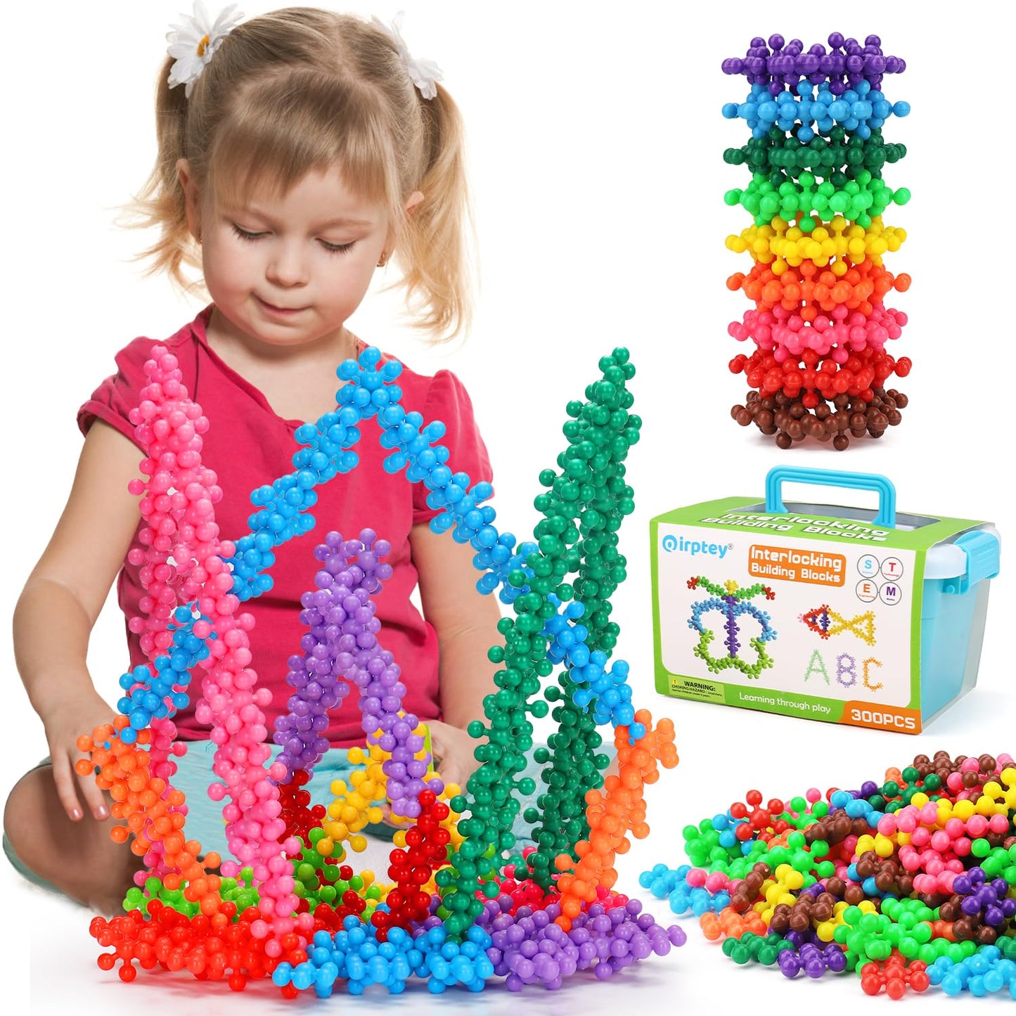 Kids Building Stem Toys For 3 4 5 6+ Year Old Boy Girl Birthday Gift, 300Pcs Educational Interlocking Discs Building Blocks For Kids Ages 3-5 4-8 5-7 Preschool Classroom Manipulatives Creative Games