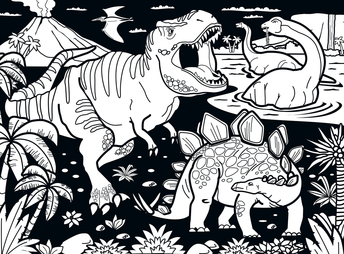 Masterpieces 60 Piece Jigsaw Puzzle For Kids - Dinosaur Velvet Coloring - 14''X19''
