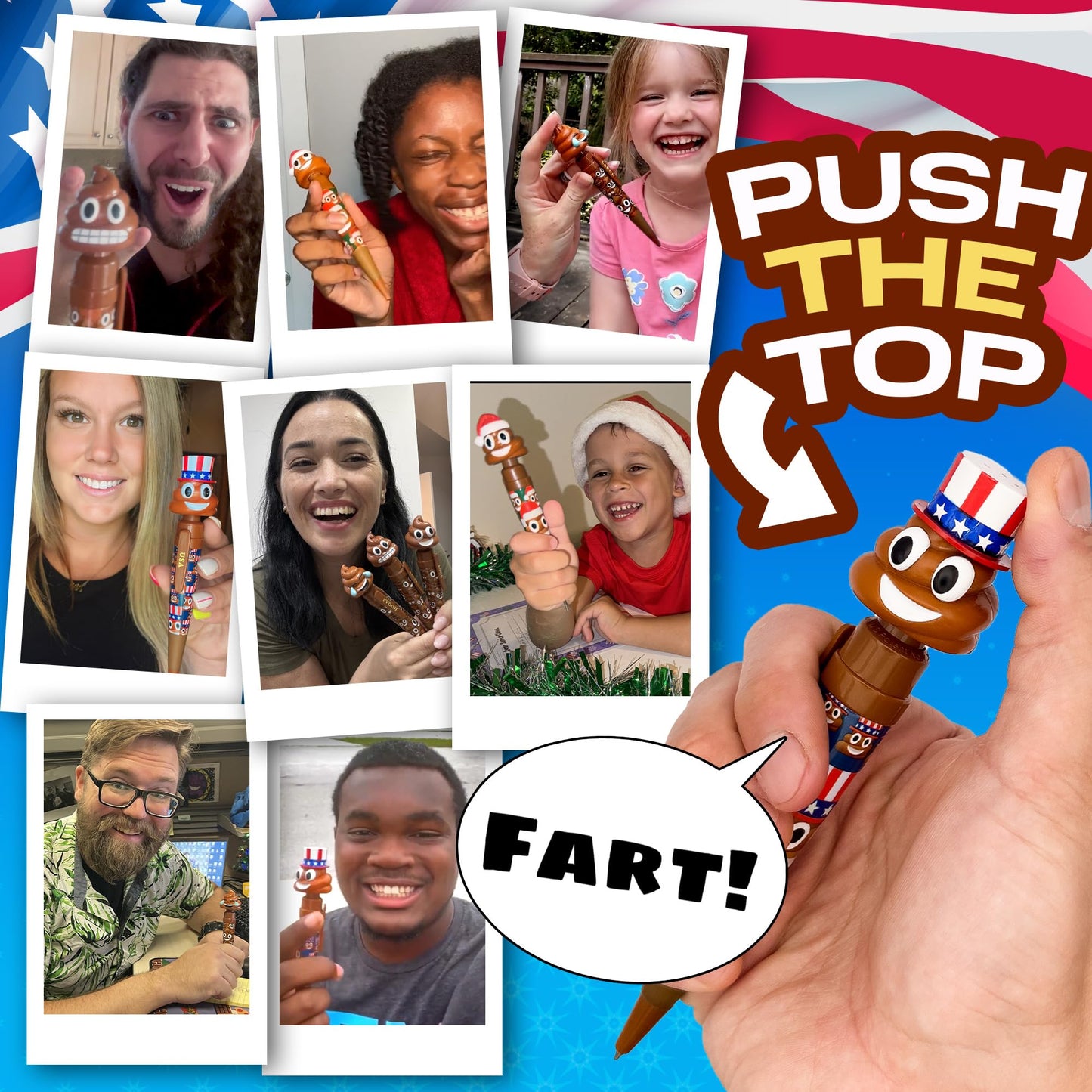 Kamhi World Farting Poop Pen With Multiple Funny Sounds - Perfect Novelty Gift For Kids, Teens & Boys - Functioning Pen & Prank Toy For The Entire Family, Fun Gag Present With Big Laughs (Usa)