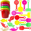 The Dreidel Company Mini Beach Day Playsets, 3.25'' Sand Bucket Play Set Box Includes, Pail, Shovel, Rake, Sifter Scoop, Dolphin