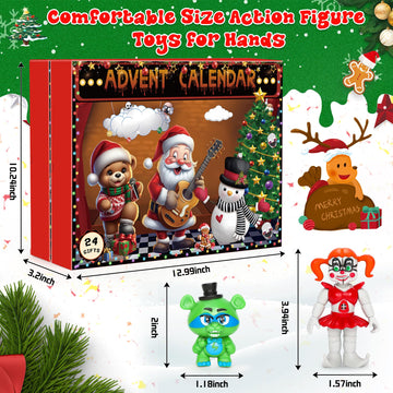 2025 Holiday Advent Calendar Horror Game Action Figures Set, 24 Pcs Countdown to Inspired by The Five Night Figures
