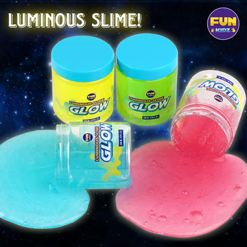 35.16 Fl Oz Glow In The Dark Slime For Kids 6+, Funkidz 1040 Ml Large Slime Pack Neon Colors Slime Kit Green Blue Pink Yellow Bi