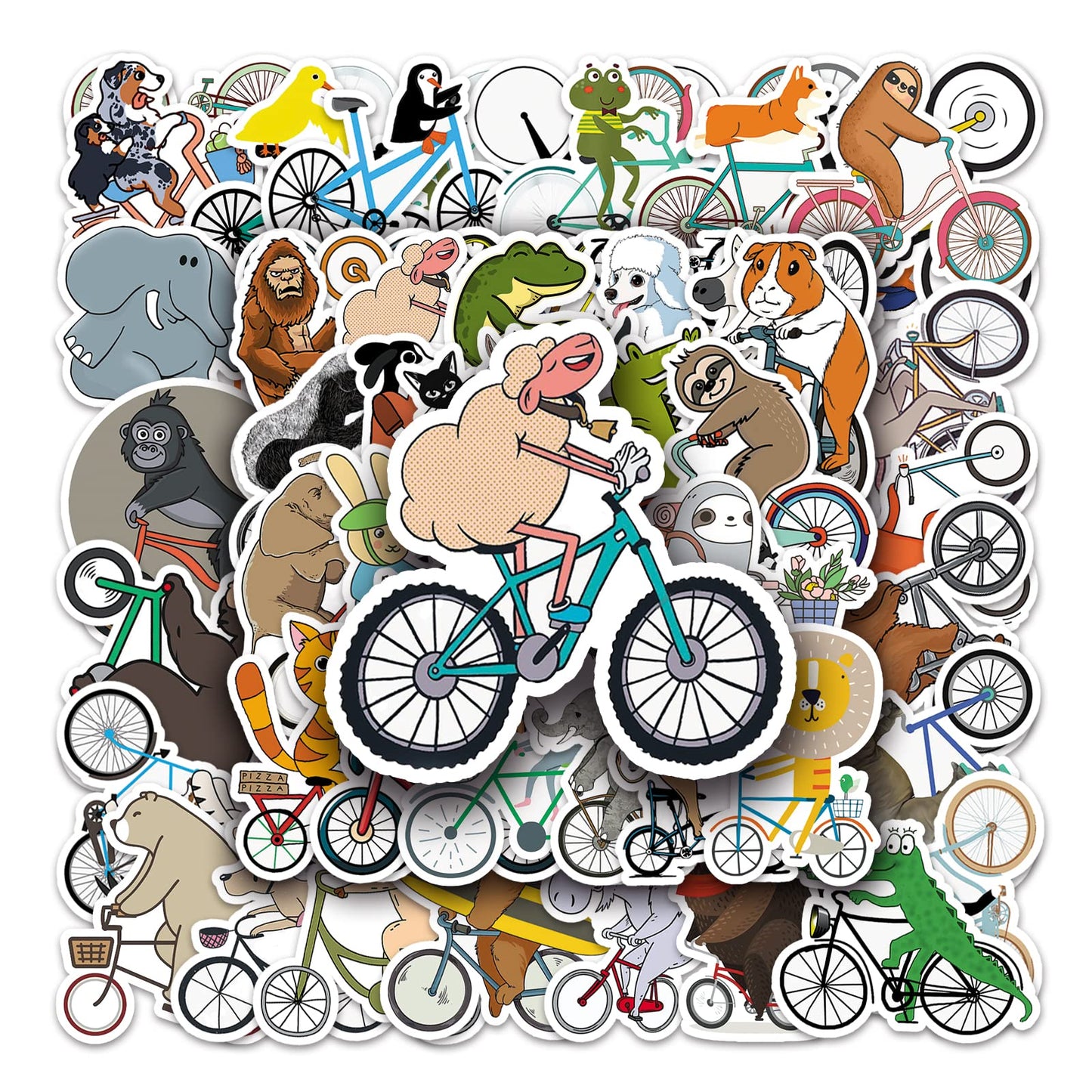 Animals Stickers For Kids, Cute Funny Bike Animals Sticker Vinyl Waterproof Decals For Laptop Water Bottle Skateboard Bumper Com