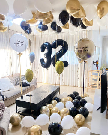 3 Balloon, Black Number Balloon 40 Inch, 3Rd Three Year Old Birthday Deco, Black Party Supplies For Party Decorations, Number 3