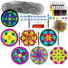 Ayhuhra 30 Sets Mandala Suncatchers Craft Kits Stained Glass DIY Window Paint Art Flower Suncatcher Kits for Spring Summer Party
