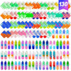Amicbng 130 Pcs Pop Keychain Party Favors ,Mini Pop Keychain It Fidget Toy Bulk Stocking Pinata Stuffers Birthday Carnival Treas