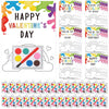 Sabary 18 Pack Valentines Day Gifts for Kids Valentines Watercolor Paint Set with Gift Cards Mini Paint Sets with Adhesive Dots