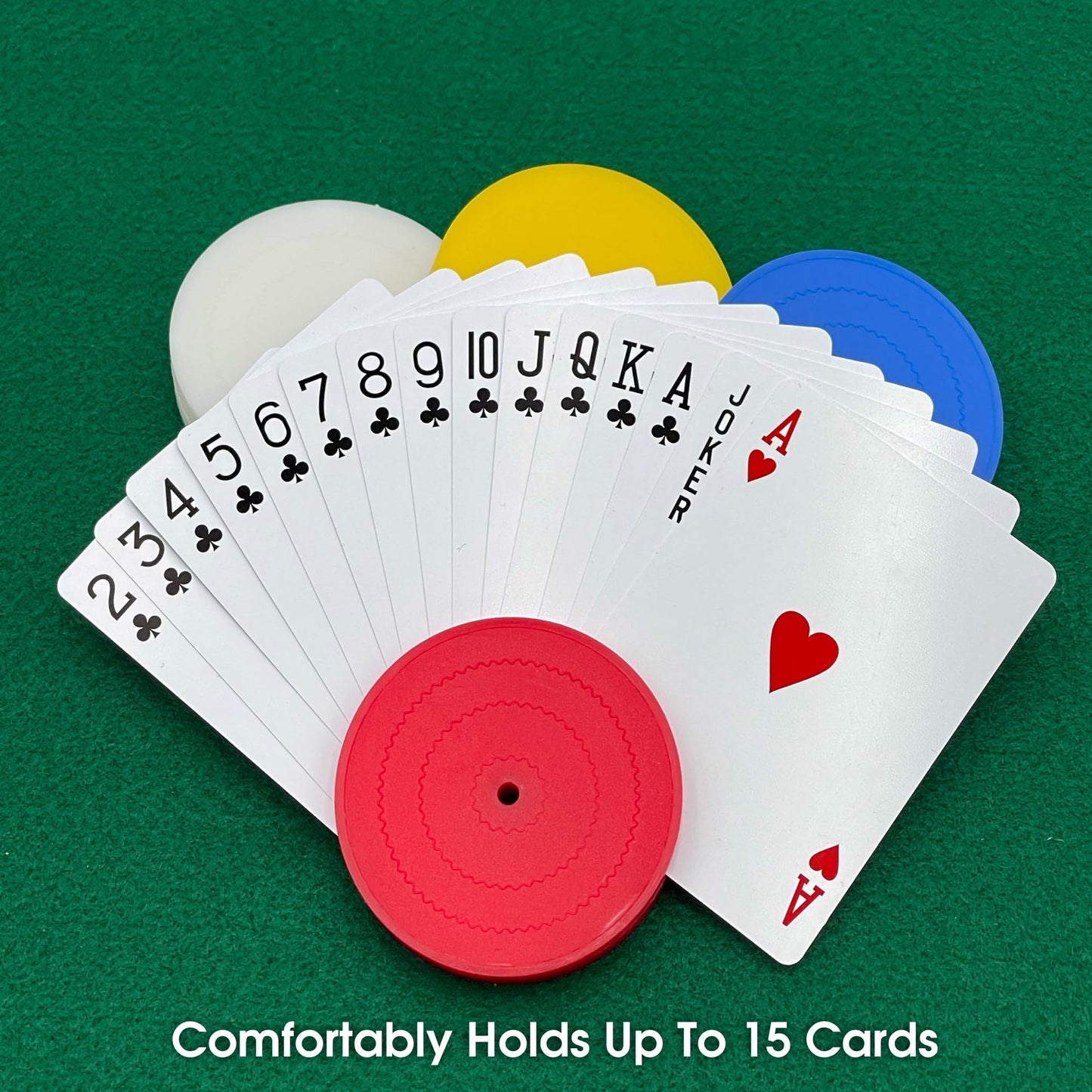 4 Piece Round Card Holders In Red, White, Yellow & Blue, Multi