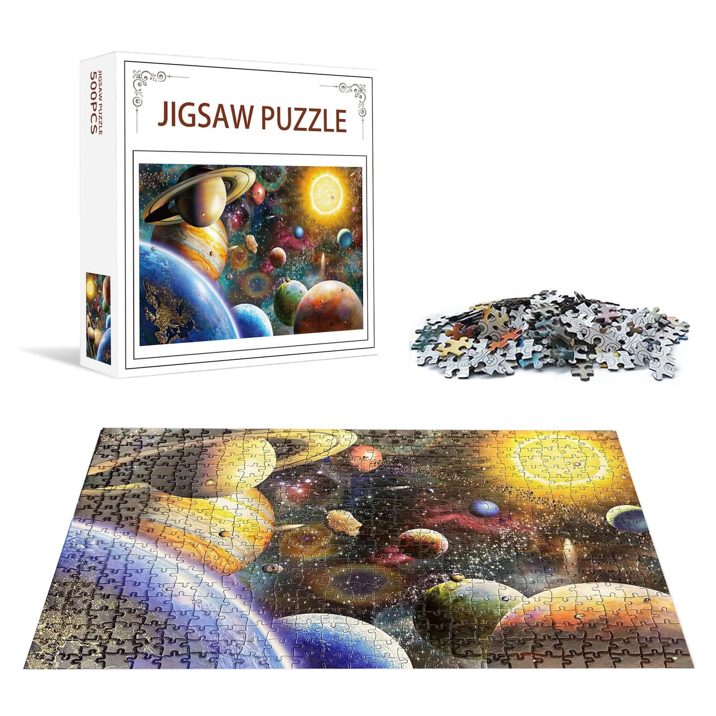 Nattork Jigsaw Puzzle 500 Pieces For Adults Youth Family Space Traveler Solar System Puzzle Pieces Fit Together Perfectly