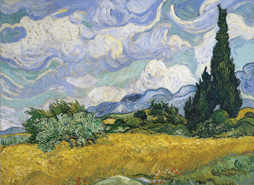 EuroGraphics Wheat Field with Cypresses Art Print, 1000mm, Cardboard, Black/Green/Yellow, Model 6000-5307