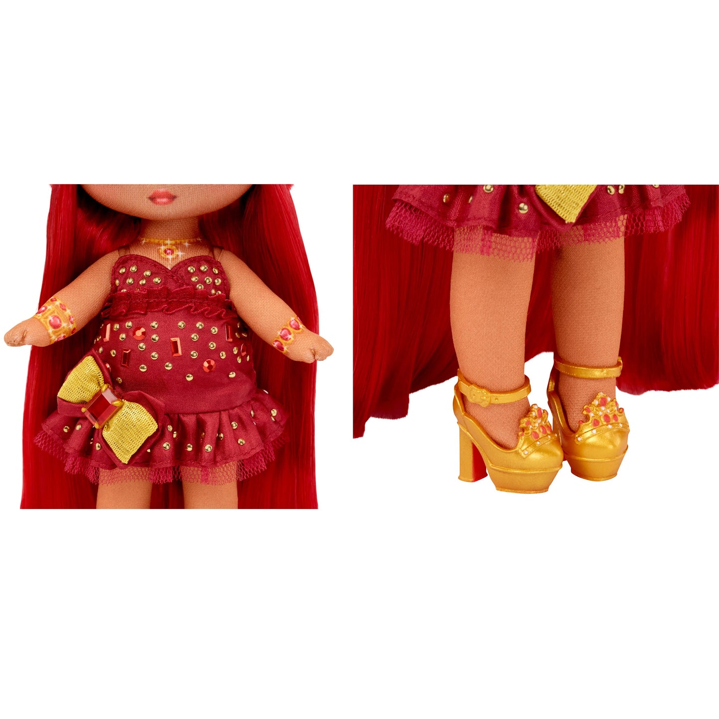 Na! Na! Na! Surprise Sweetest Gems Ruby Frost 7.5 Fashion Doll, Garnet Birthstone-Inspired, Red Hair, Taffeta Dress, Poseable Toy for Ages