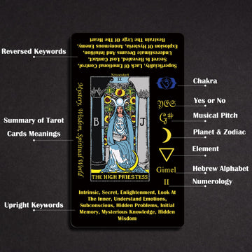 Smoostart Tarot Cards With Meanings, Tarot Cards Deck With Guidebook For Beginners, Keywords, Element, Planet, Zodiac, Chakra, Yes Or No, Musical Pitch, Numerology, Hebrew Alphabet