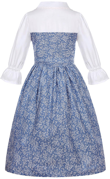 SIZGAROOT Colonial Costume Girls Pioneer Girl Costume Prairie Dress with Bonnet (7-8 Years)