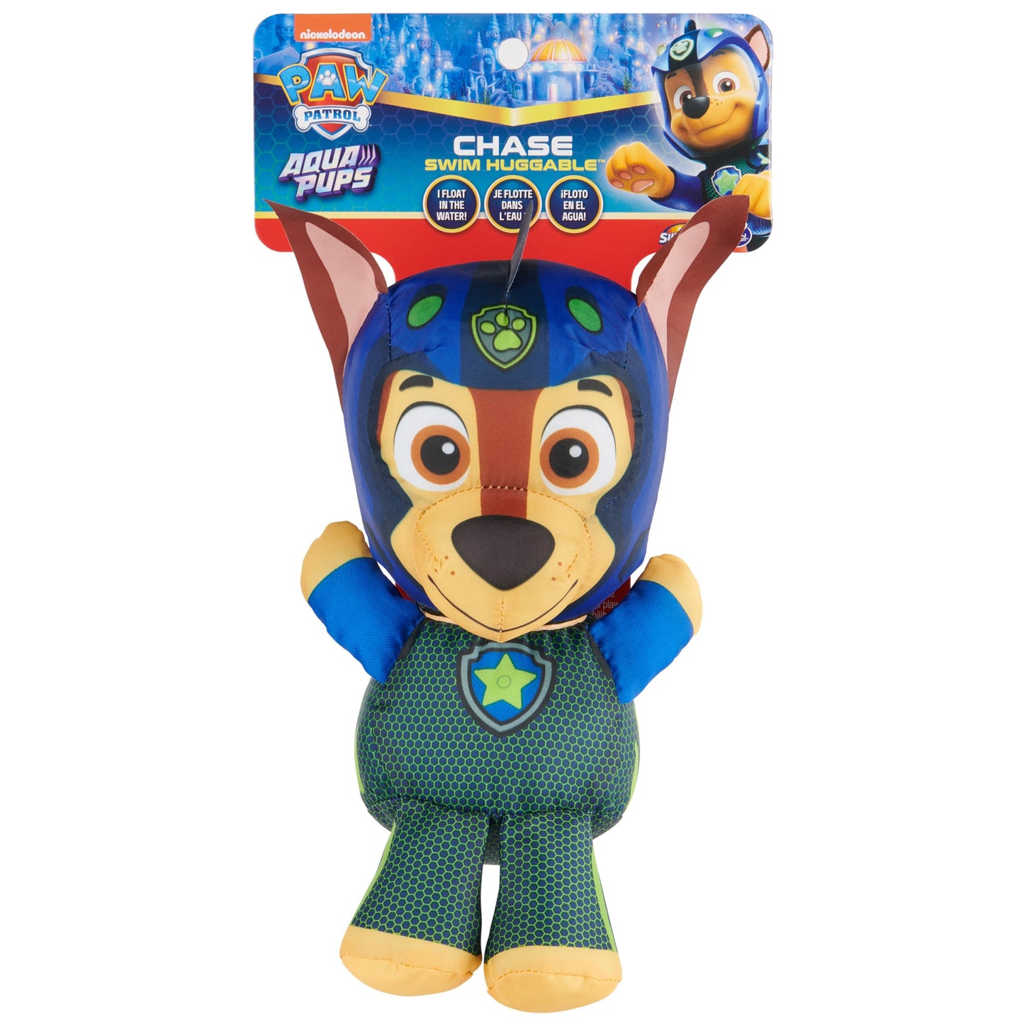 SwimWays Paw Patrol AquaPups Chase Swim Huggable - Floating Stuffed Animal Bath & Beach Toy for Kids 1 Years & Up