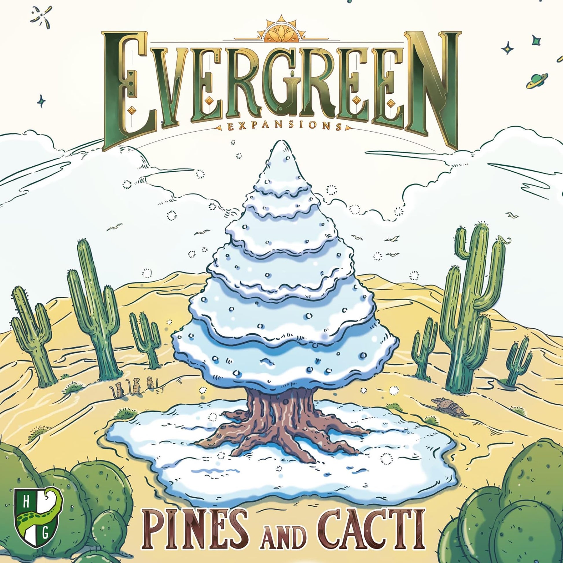 Horrible Guild: Evergreen: Pines And Cacti Expansion - Set Of 2 Modular Expansions, Tree Growing Abstract Strategy Board Game, A