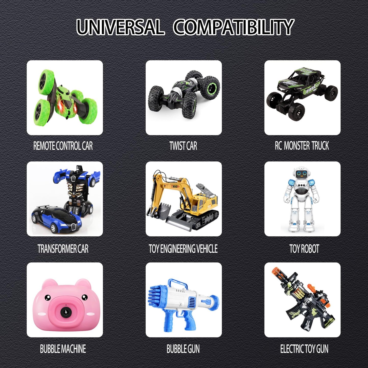 2 Pack 3.7V 500mAh Li-ion Rechargeable Batteries with Dual Protection and USB Charger Cables, SM-2P plug Design, Universally Com