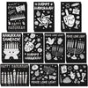 Zhanmai 30 Pcs Color Your Own Funny Winter Posters DIY Winter Crafts Bulk Color Santa Claus Snowflakes Gingerbread Man Elk Poste